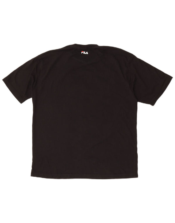 Fila Mens Graphic T-Shirt Top Medium Black Cotton