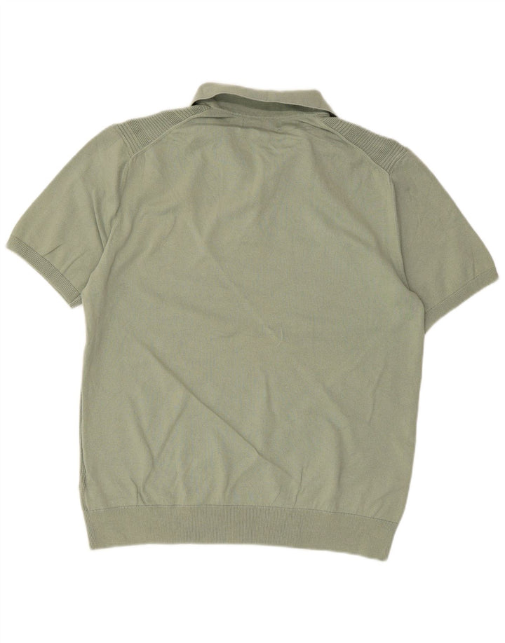 Pulover pentru bărbați Marks & Spencer, cu mânecă scurtă, cu gât polo, mare, verde