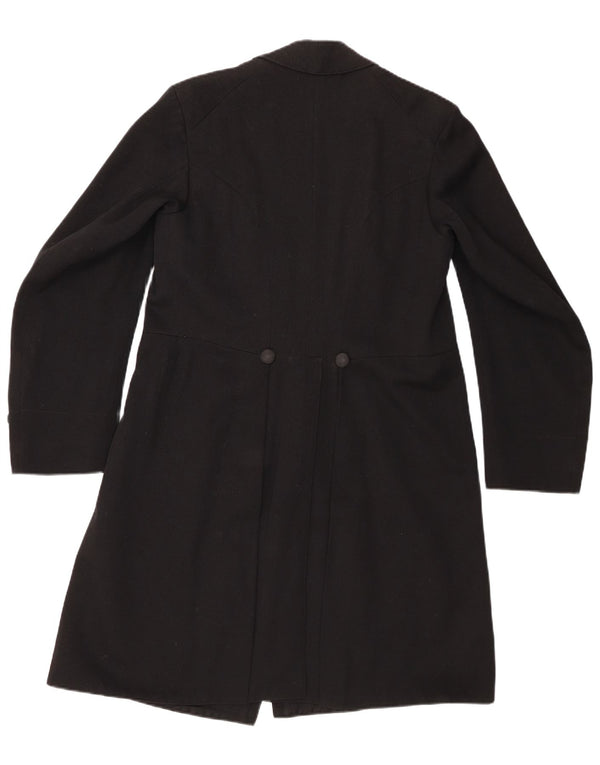Palton vintage pentru femei la dublu piept UK 12 Medium Black