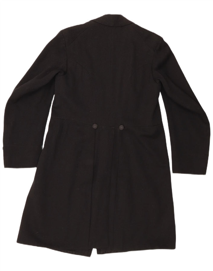 Palton vintage pentru femei la dublu piept UK 12 Medium Black