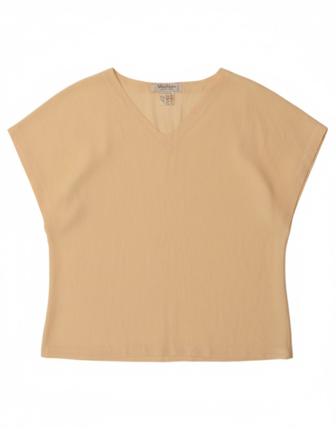 MAX MARA Tricou pentru femei Top UK 14 Mare Bej Mătase
