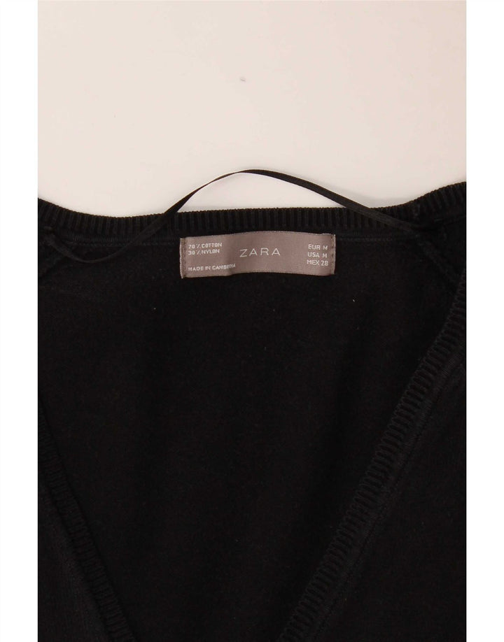 Pulover cardigan pentru femei Zara UK 12 bumbac mediu negru