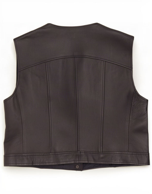 Vestă din piele vintage pentru bărbați IT 54 XL neagră