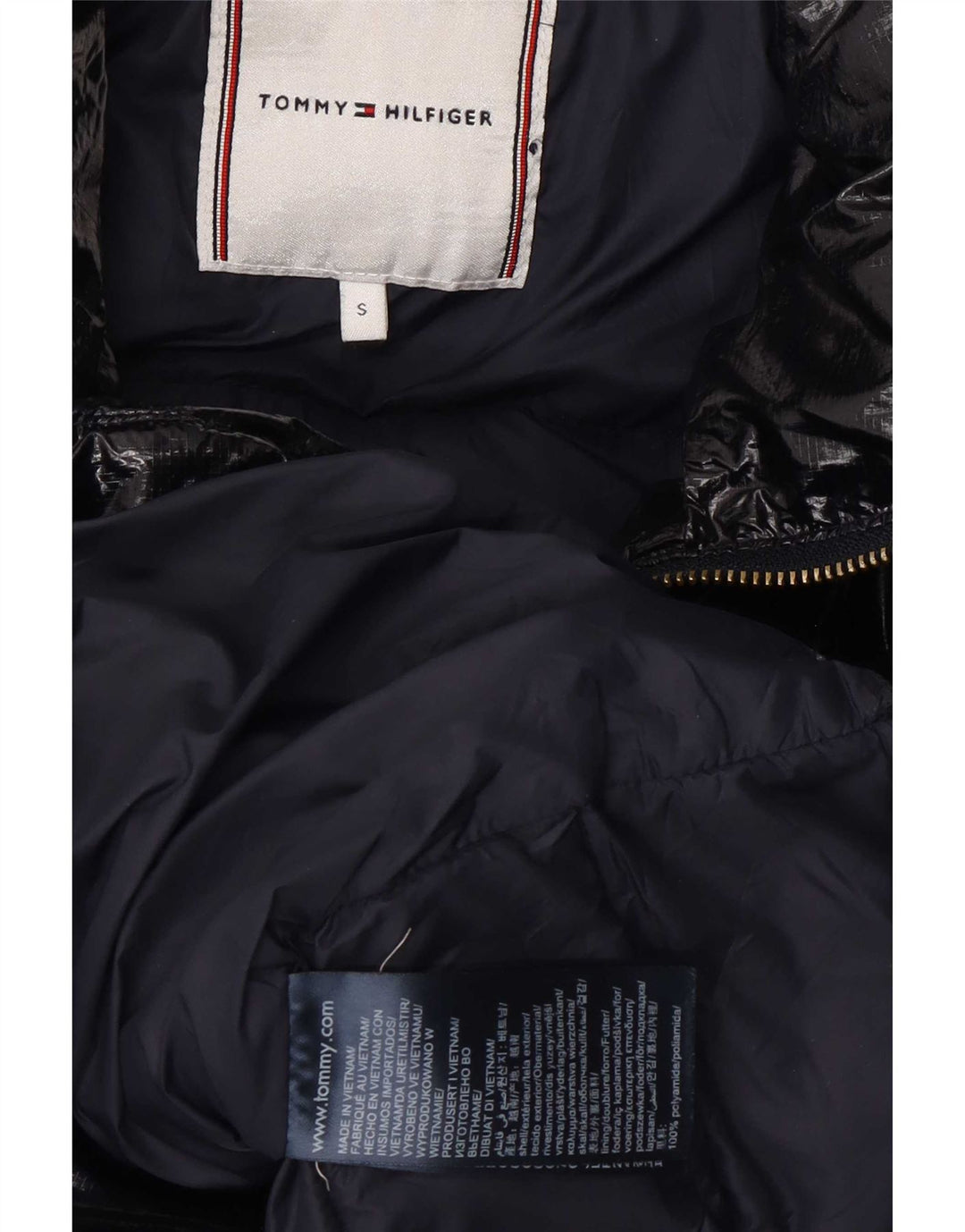 Jachetă căptușită pentru femei Tommy Hilfiger UK 10 Small, bleumarin, poliamidă