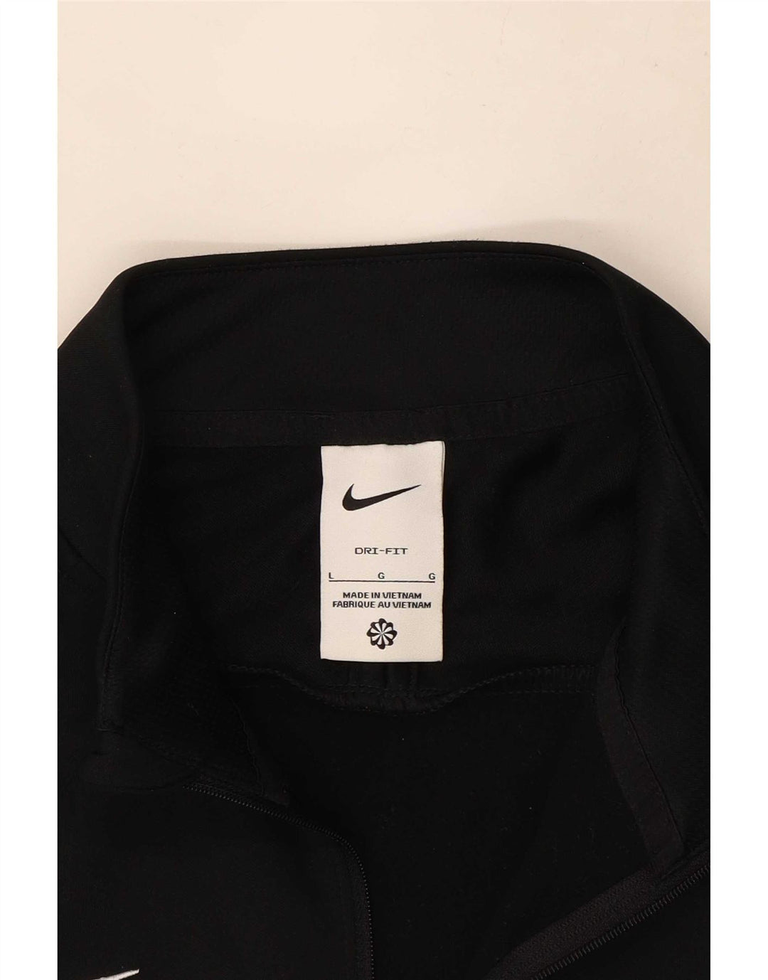Top de trening pentru bărbați Dri Fit, cu fermoar și gât, negru, colorblock