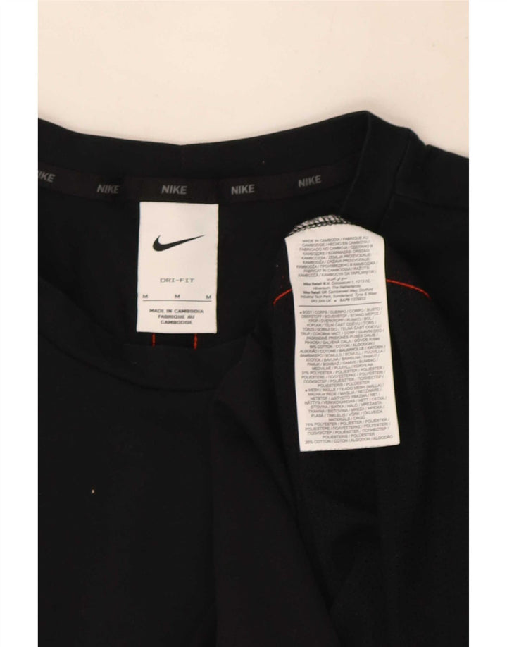 Tricou grafic Nike pentru bărbați Top mediu negru din bumbac color bloc