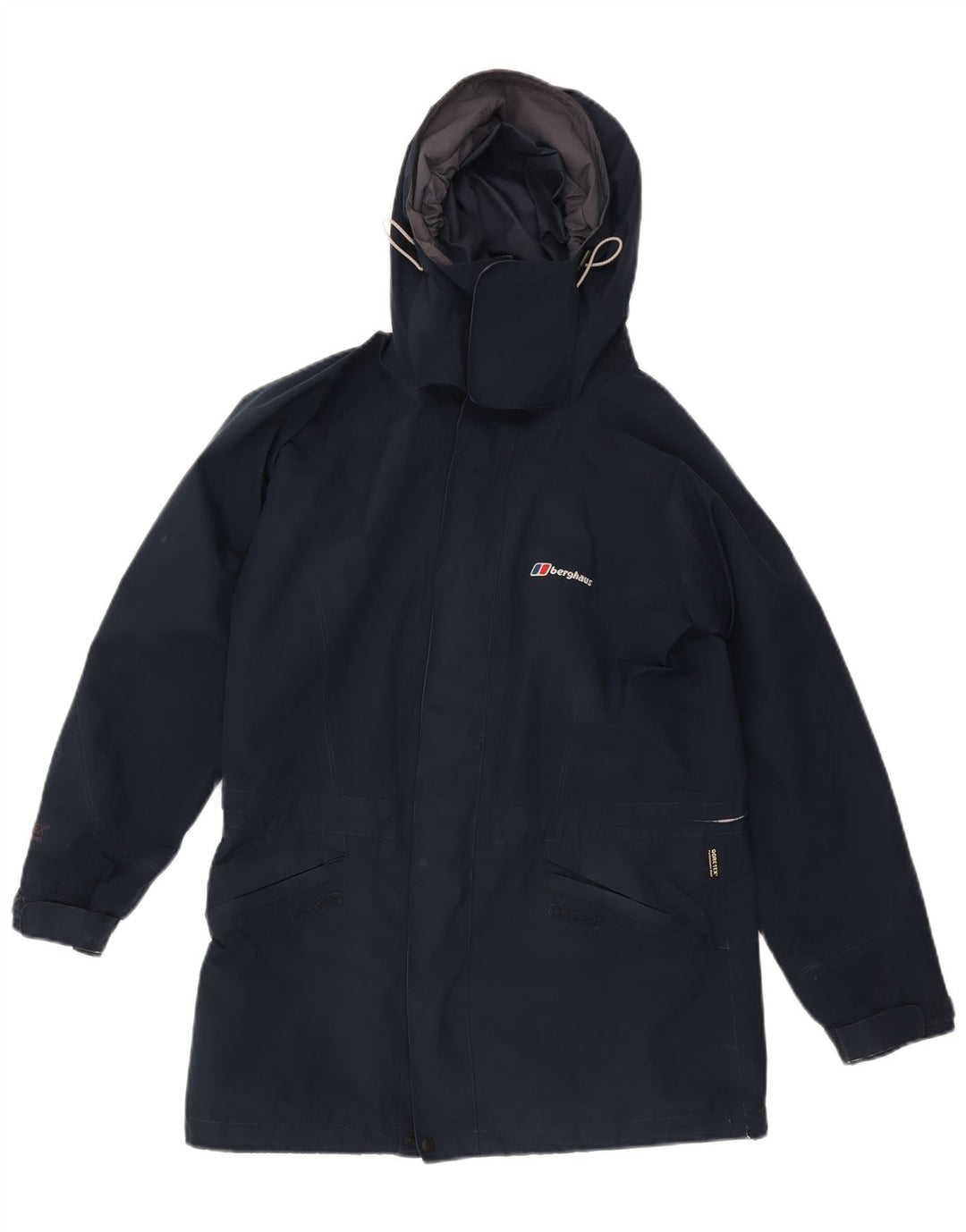 Jachetă de ploaie supradimensionată cu glugă pentru femei Berghaus UK 10 Mici, nailon bleumarin