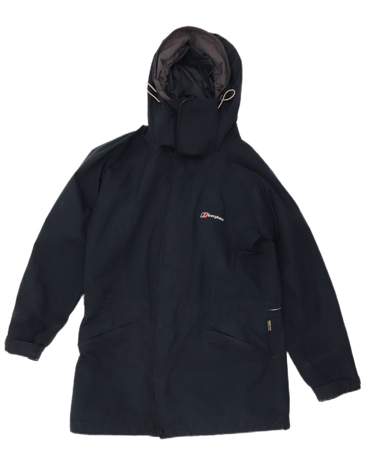 Jachetă de ploaie supradimensionată cu glugă pentru femei Berghaus UK 10 Mici, nailon bleumarin
