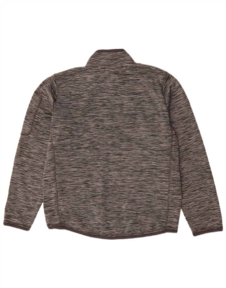 NFL Womens Zip Neck Sweatshirt Jumper UK 14 Medium Grey Flecked Polyester