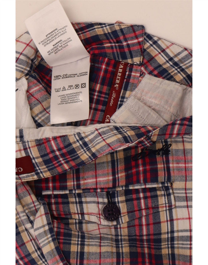 Pantaloni scurți chino Carrera pentru femei, mari W31, bumbac cu carouri multicolore