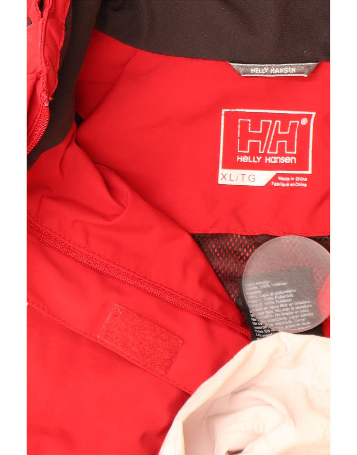 HELLY HANSEN Jachetă de ploaie cu glugă pentru femei UK 18 XL Poliester color bloc roșu