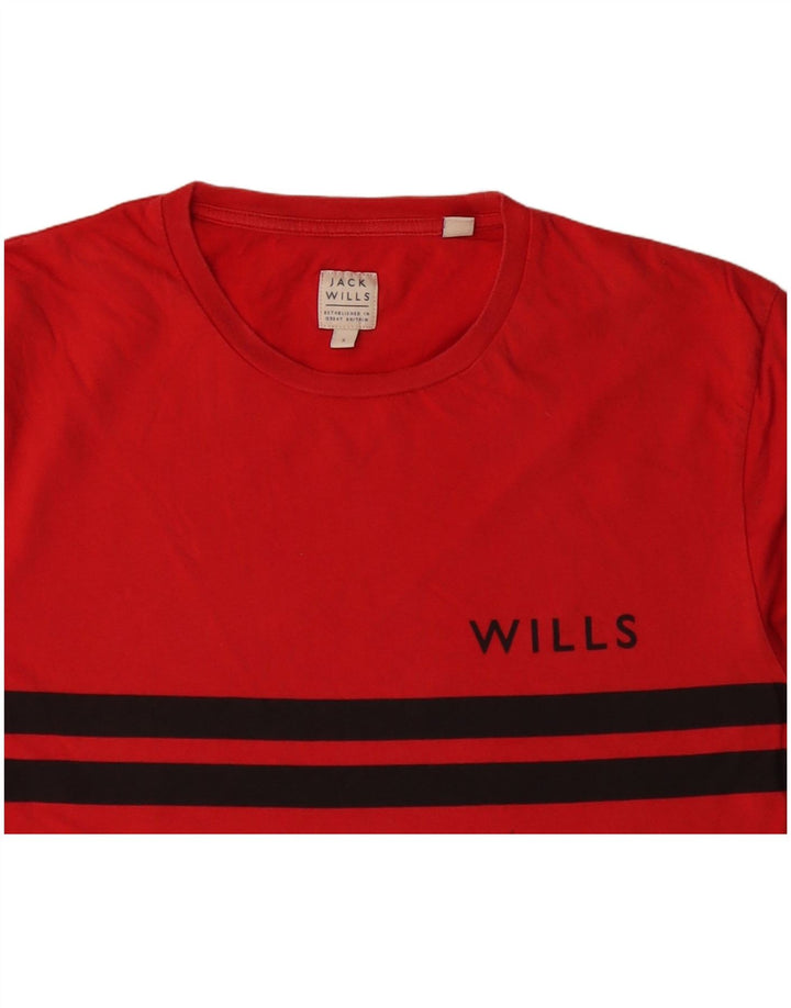 JACK WILLS Tricou pentru bărbați Top din bumbac cu dungi roșii mici