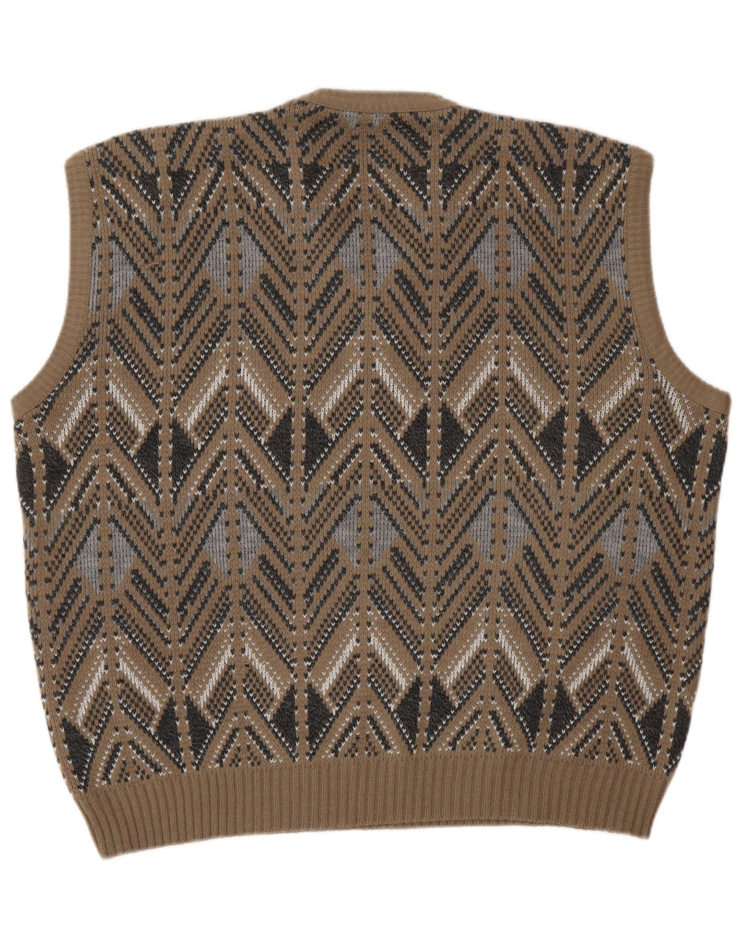 VINTAGE Vestă pentru bărbați Tank Top IT 52 Large Brown Fair Isle