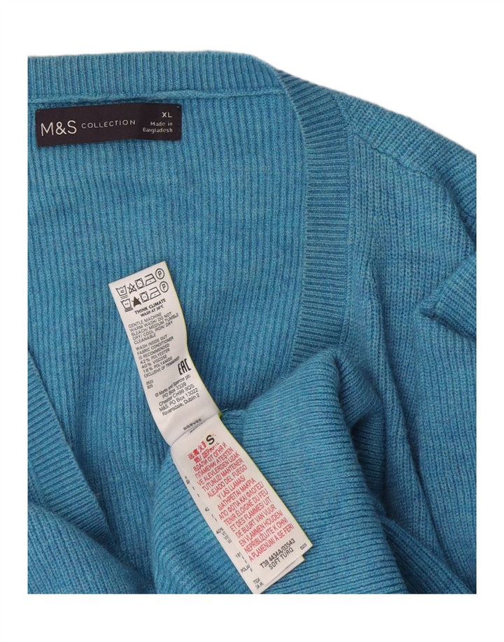 Pulover cu decolteu în V supradimensionat pentru femei Marks & Spencer UK 18 XL Albastru