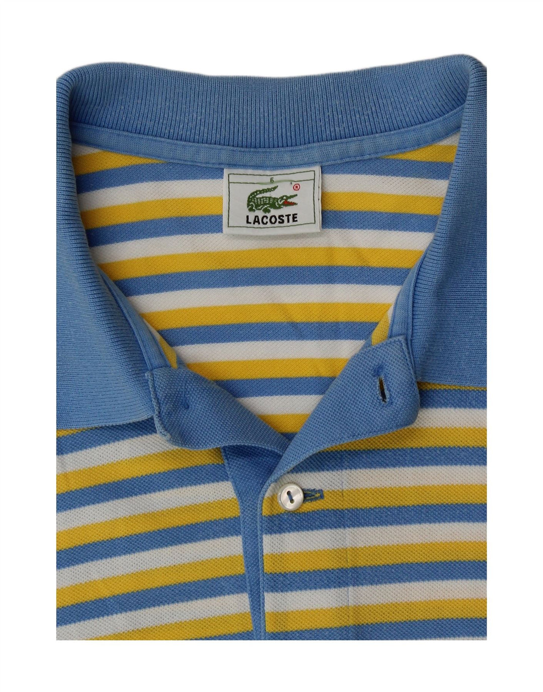 Tricou polo Lacoste pentru bărbați, mărimea 6 XL, bumbac cu dungi multicolore