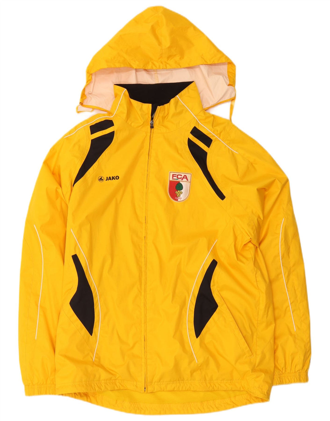 Jako pentru bărbați cu glugă de ploaie cu grafică UK 38 Medium Yellow Colorblock