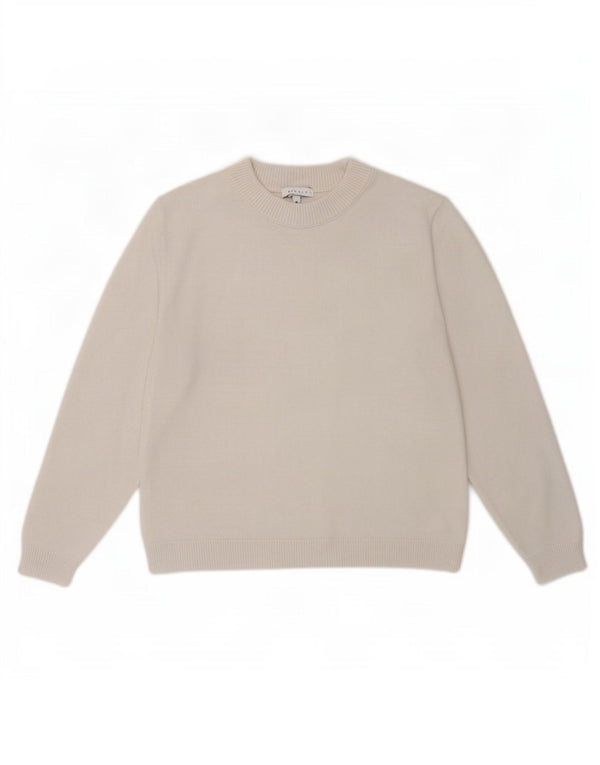 Pulover Topshop pentru femei cu decolteu rotund UK 10 Small White Viscose