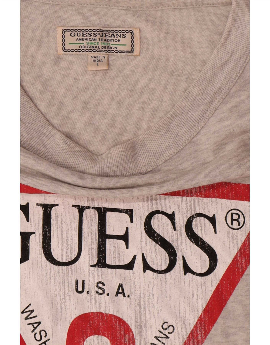Tricou grafic Guess pentru bărbați Top mare din bumbac cu pete gri