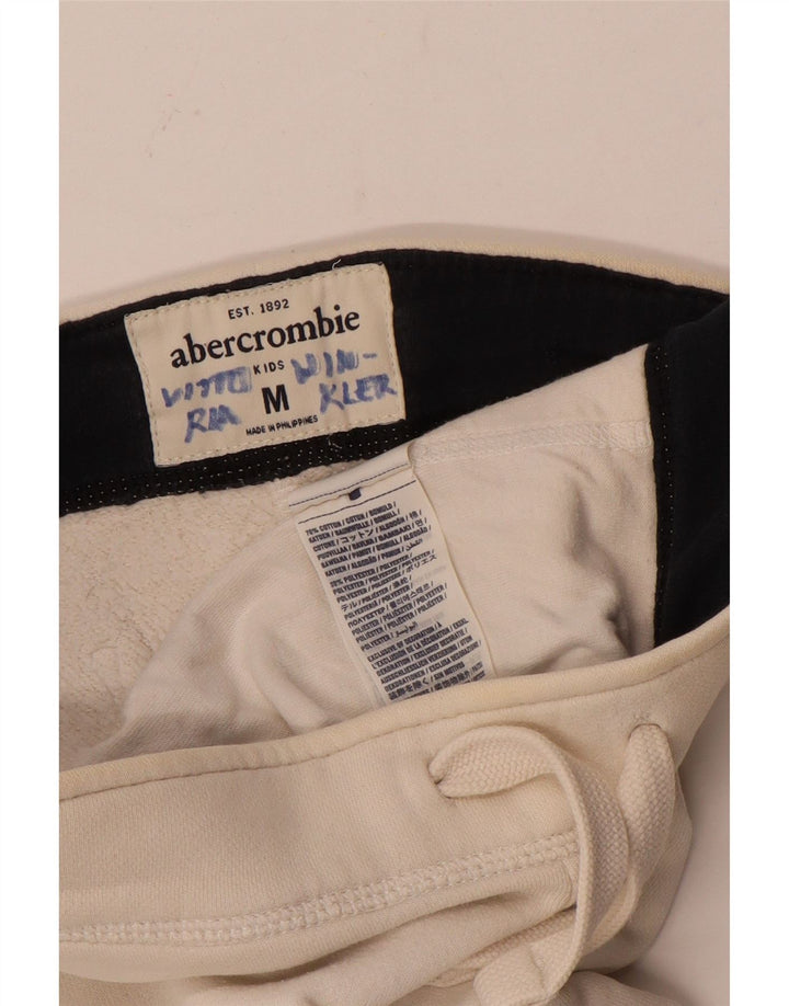 Pantaloni de trening Abercrombie & Fitch pentru baieti 13-14 ani alb mediu