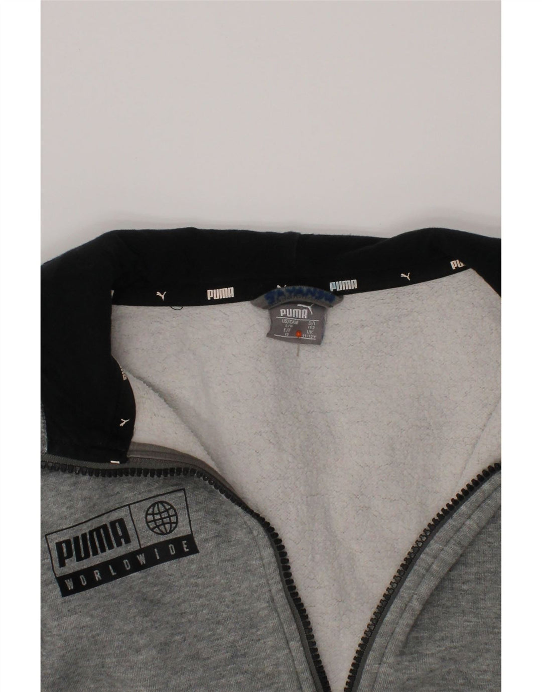 Pulover pentru fete PUMA Graphic Zip Hoodie 11-12 ani bumbac gri