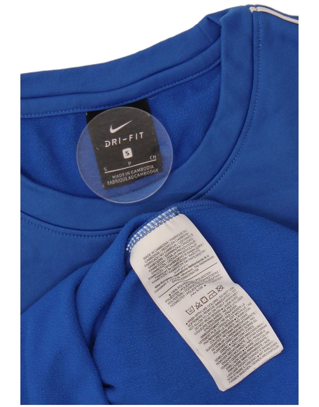 Top cu mânecă lungă NIKE Dri Fit pentru bărbați, poliester albastru mic