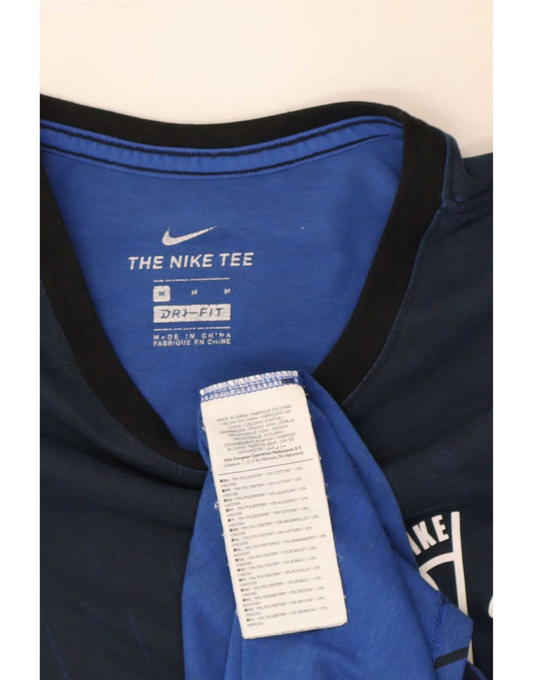 Tricou Nike Dri Fit pentru bărbați Top Mediu Albastru Poliester Colorblock
