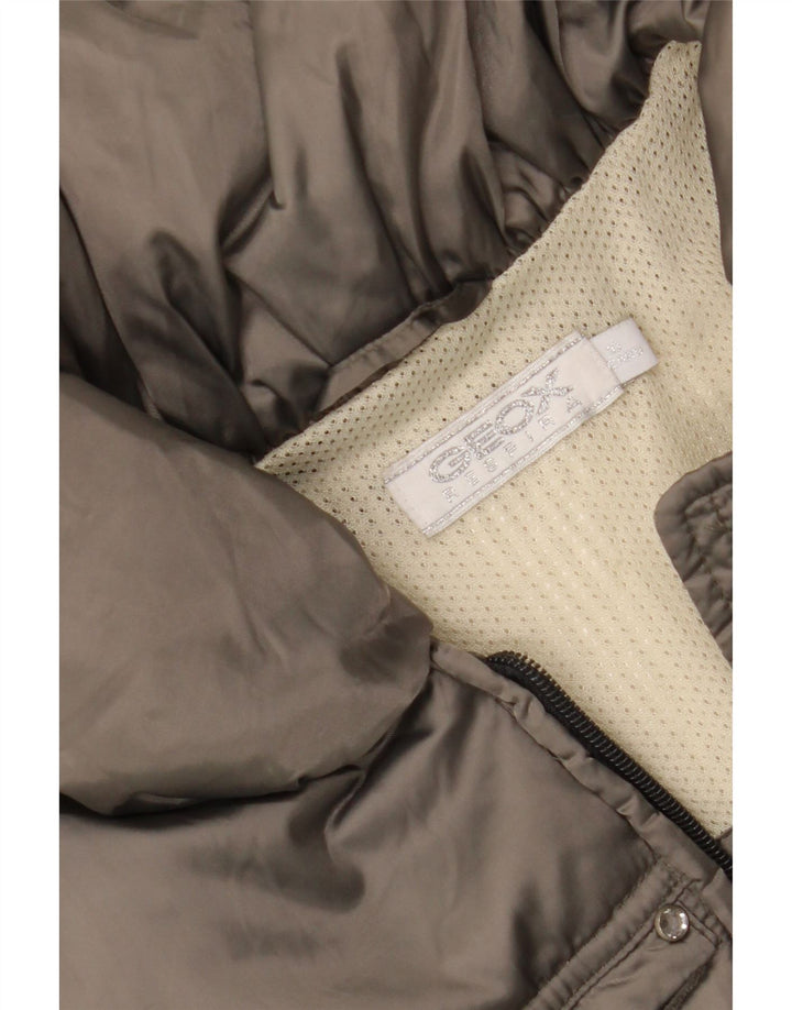 GEOX RESPIRA Girls Padded Coat 9-10 Years Grey Polyamide Vintage Geox Respira and Second-Hand Geox Respira from Messina Hembry 