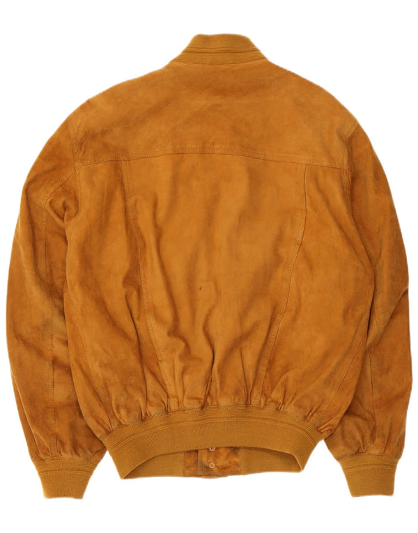 I NAVIGLI Bomber de piele intoarsa pentru barbati IT 48 Medium Brown Leather