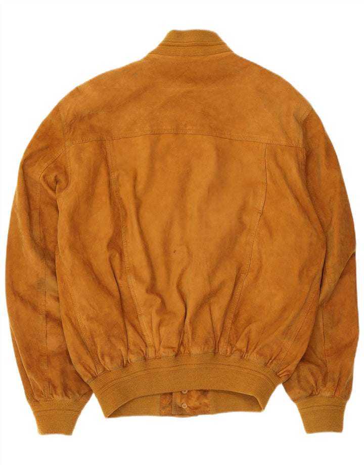 I NAVIGLI Bomber de piele intoarsa pentru barbati IT 48 Medium Brown Leather