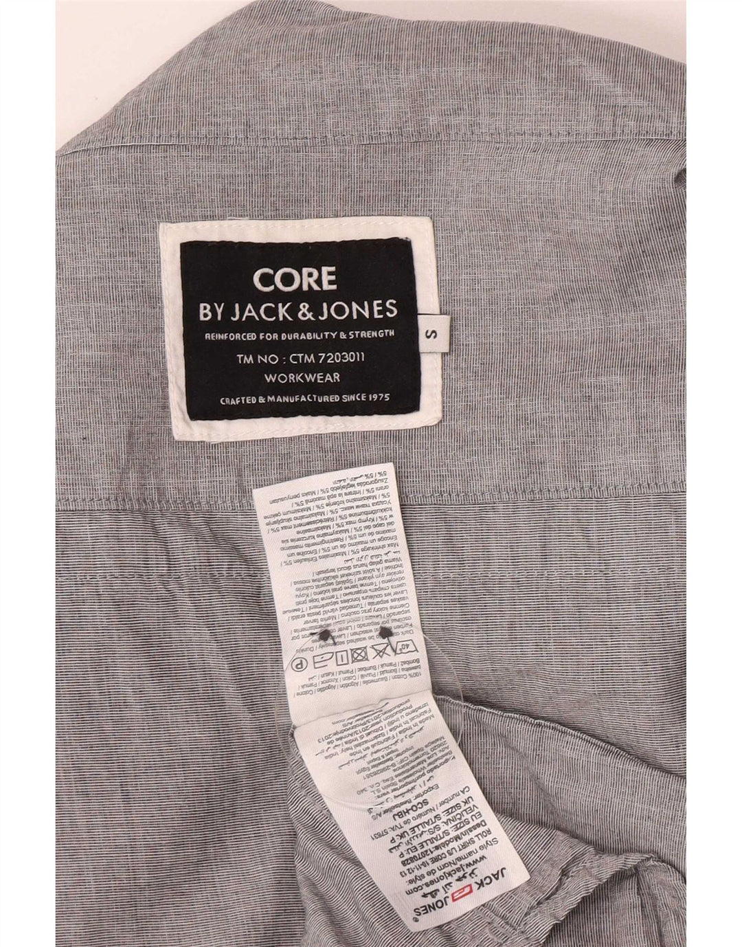 Cămașă Jack & Jones pentru bărbați cu gât rulat, bumbac gri mic