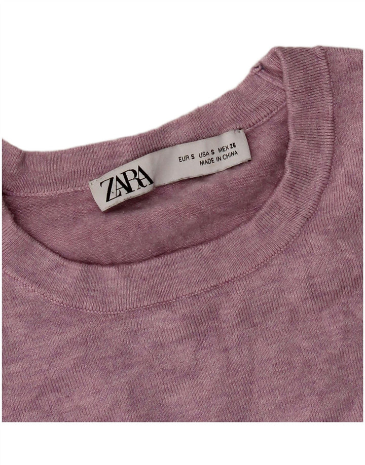Pulover pentru damă Zara, cu gât turnut, UK 8 Mic, roz
