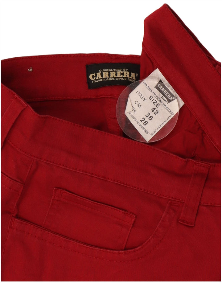 Pantaloni casual pentru femei Carrera IT 42 Medium W28 L28 Bumbac Burgundy