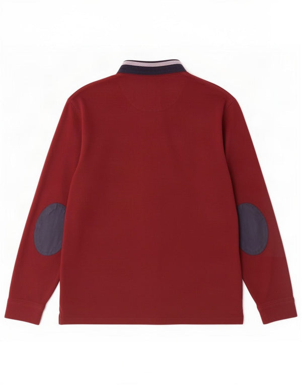 Tricou polo rugby cu mânecă lungă pentru bărbați Zara, mare, burgundă