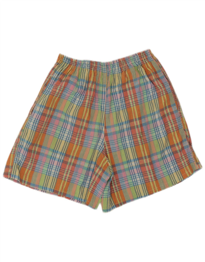 Pantaloni scurți Benetton pentru femei cu talie înaltă W28 Medium Multicolor Check