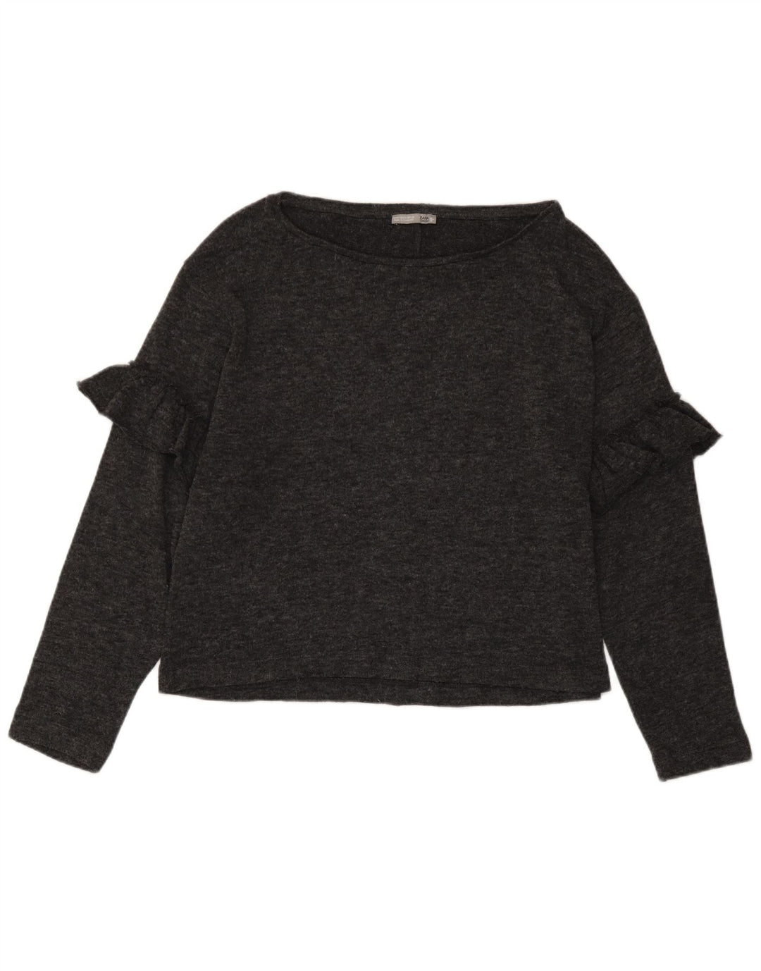 Top pentru femei Zara cu mânecă lungă UK 12 Medium Gri Pete