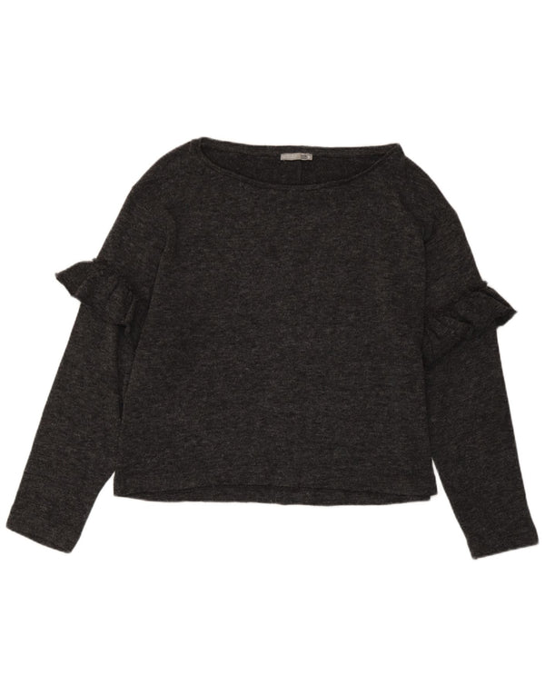 Top pentru femei Zara cu mânecă lungă UK 12 Medium Gri Pete