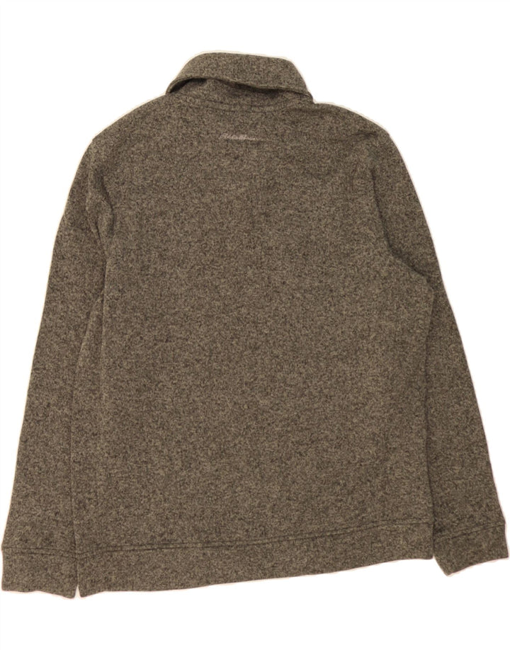 EDDIE BAUER Mens Shawl Neck Sweatshirt Jumper Large Grey Flecked Polyester Vintage Eddie Bauer and Second-Hand Eddie Bauer from Messina Hembry 