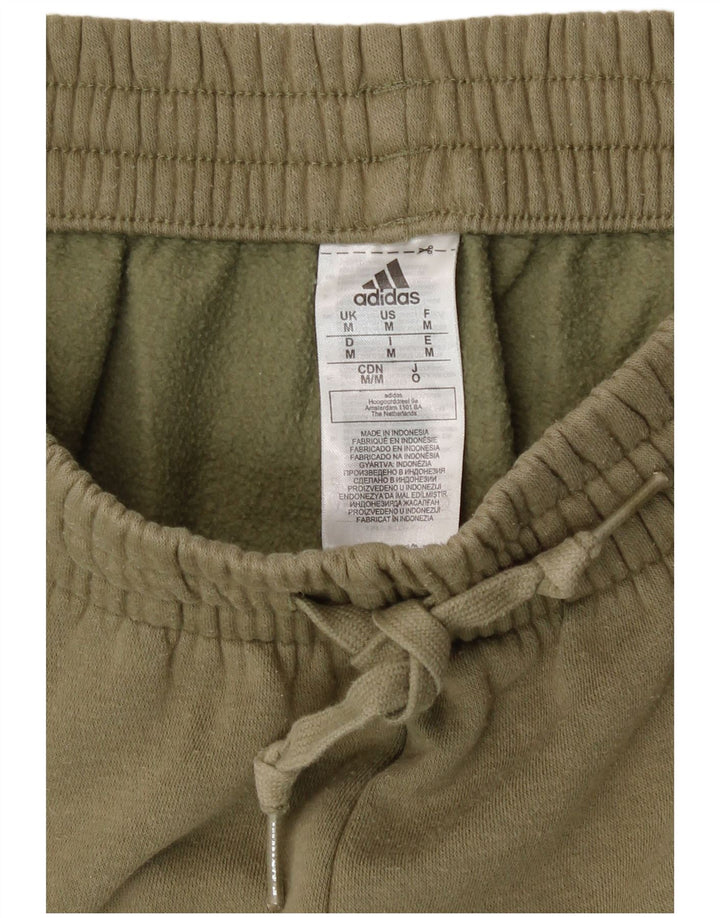 Pantaloni de trening pentru bărbați Adidas Pantaloni de jogging, bumbac mediu kaki