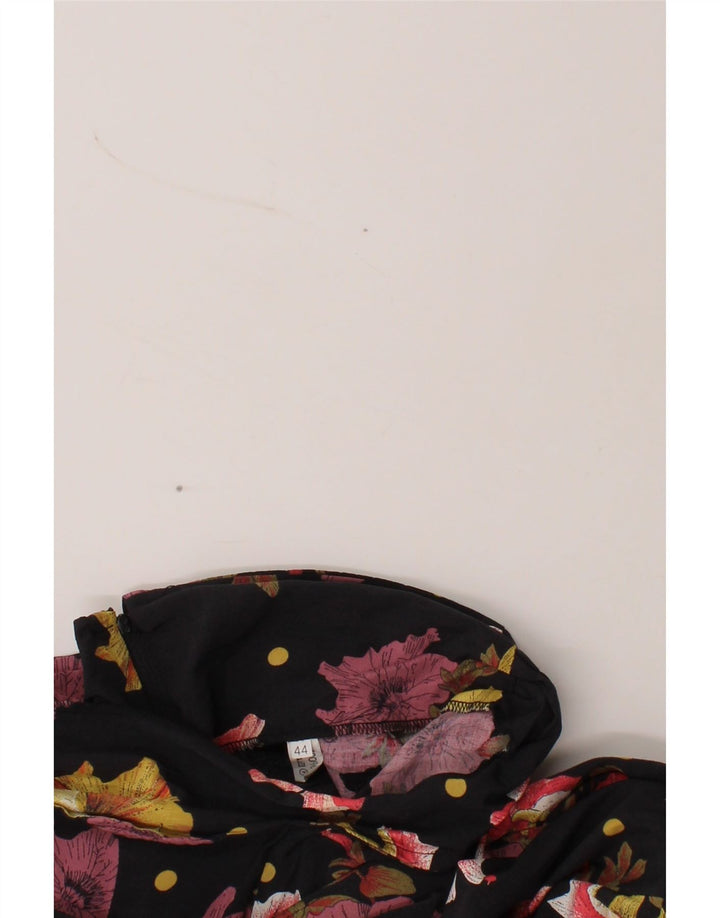 VINTAGE Womens Strapless Dress IT 44 Medium Black Floral Viscose Vintage Vintage and Second-Hand Vintage from Messina Hembry 