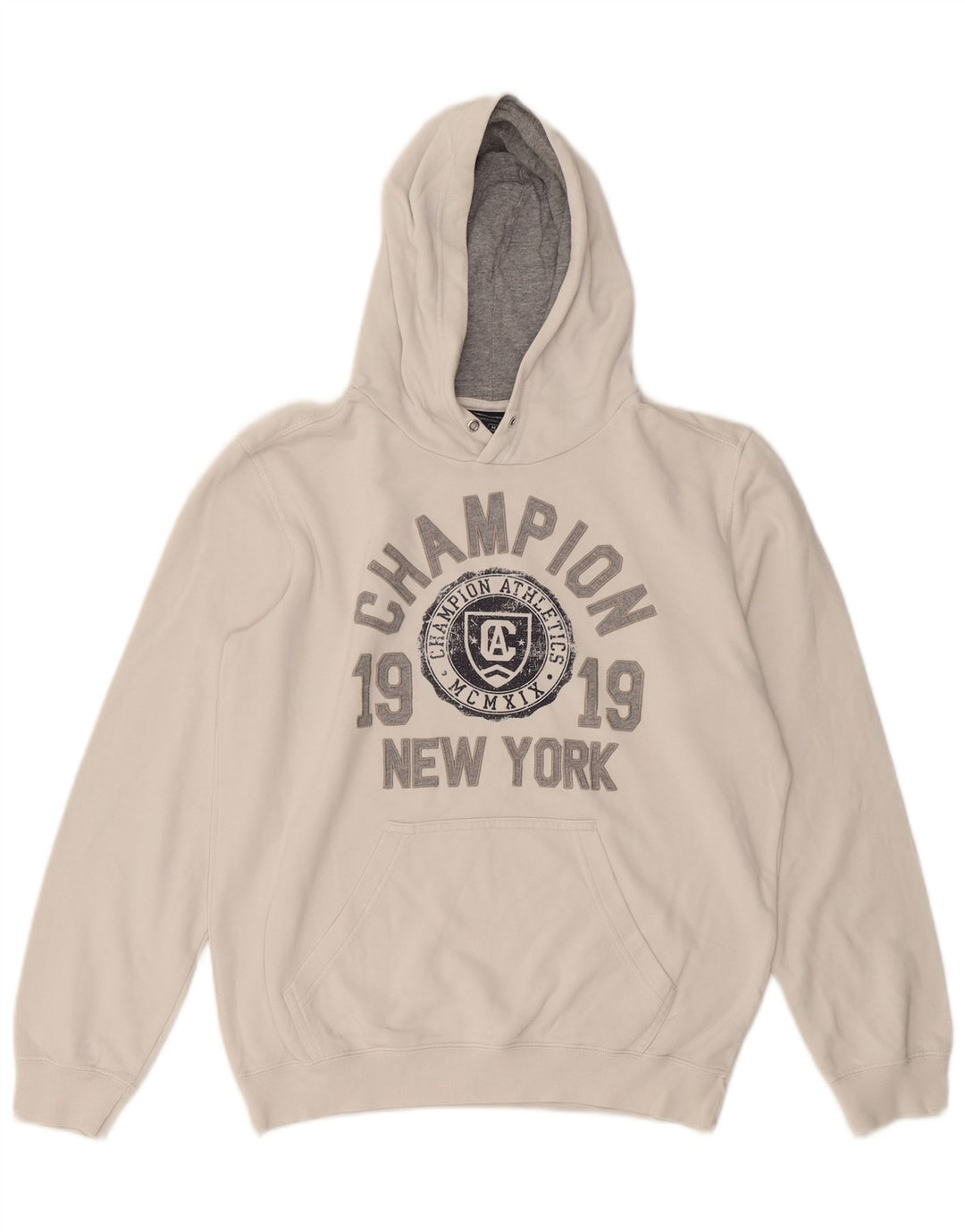 CHAMPION Mens Graphic Hoodie Jumper Medium White