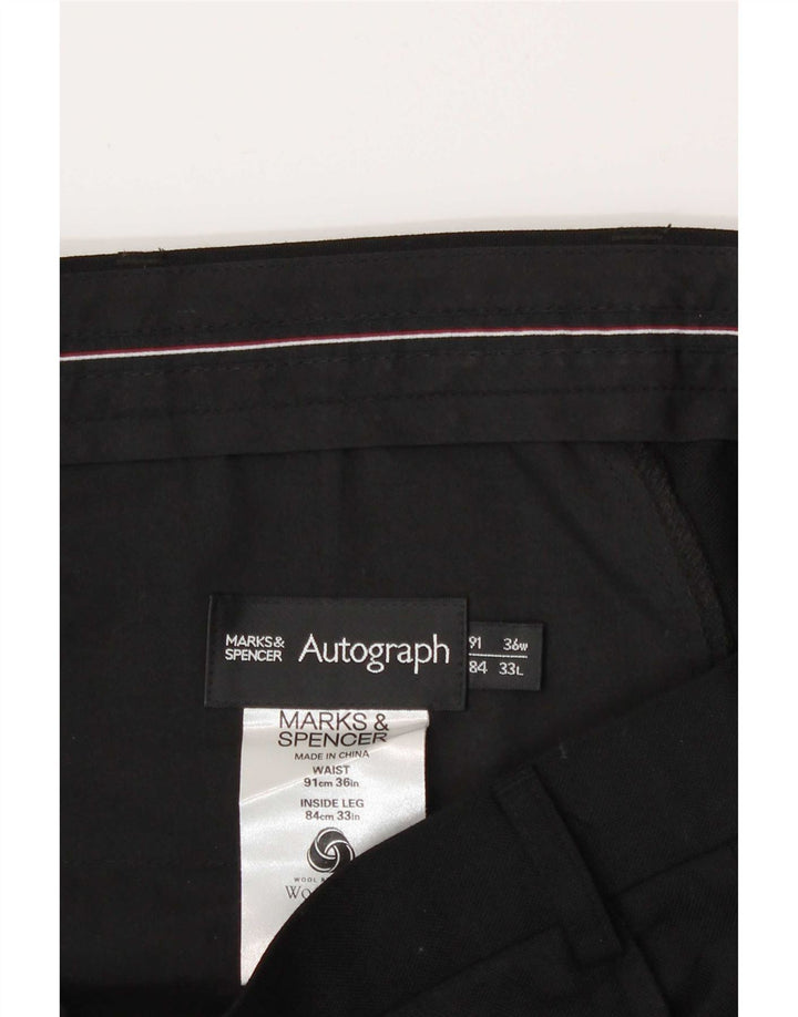Marks & Spencer Pantaloni drepți pentru bărbați L36 L33 Poliester negru