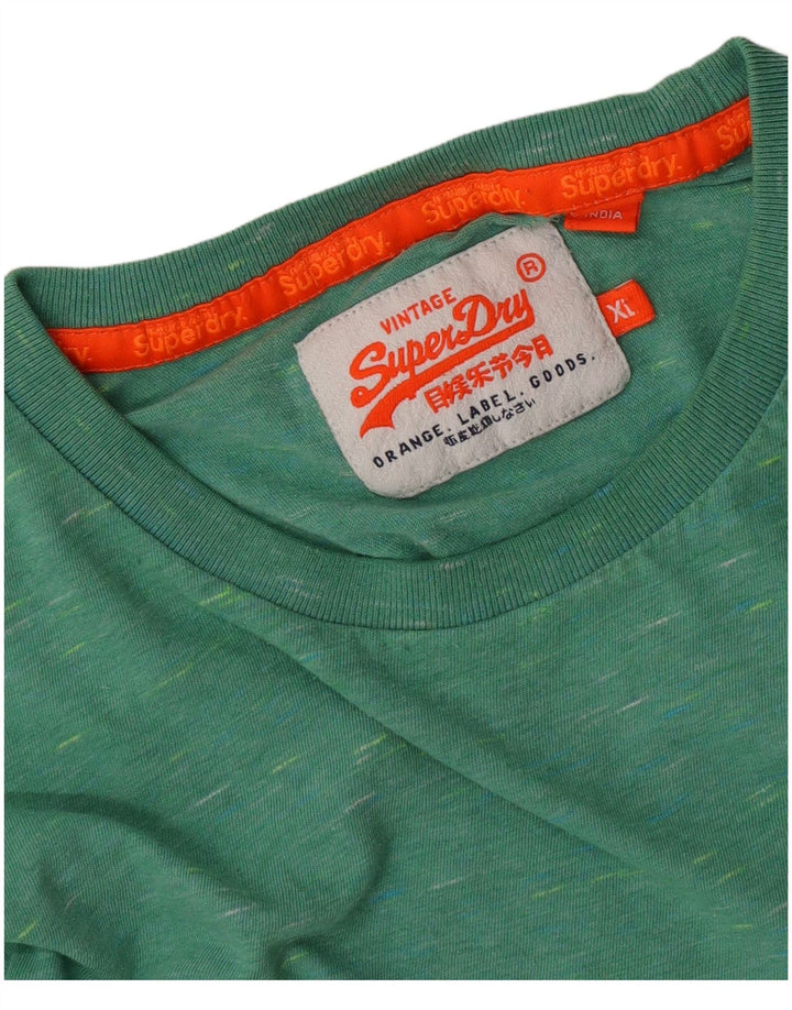 Tricou Superdry pentru bărbați Top XL verde pătat