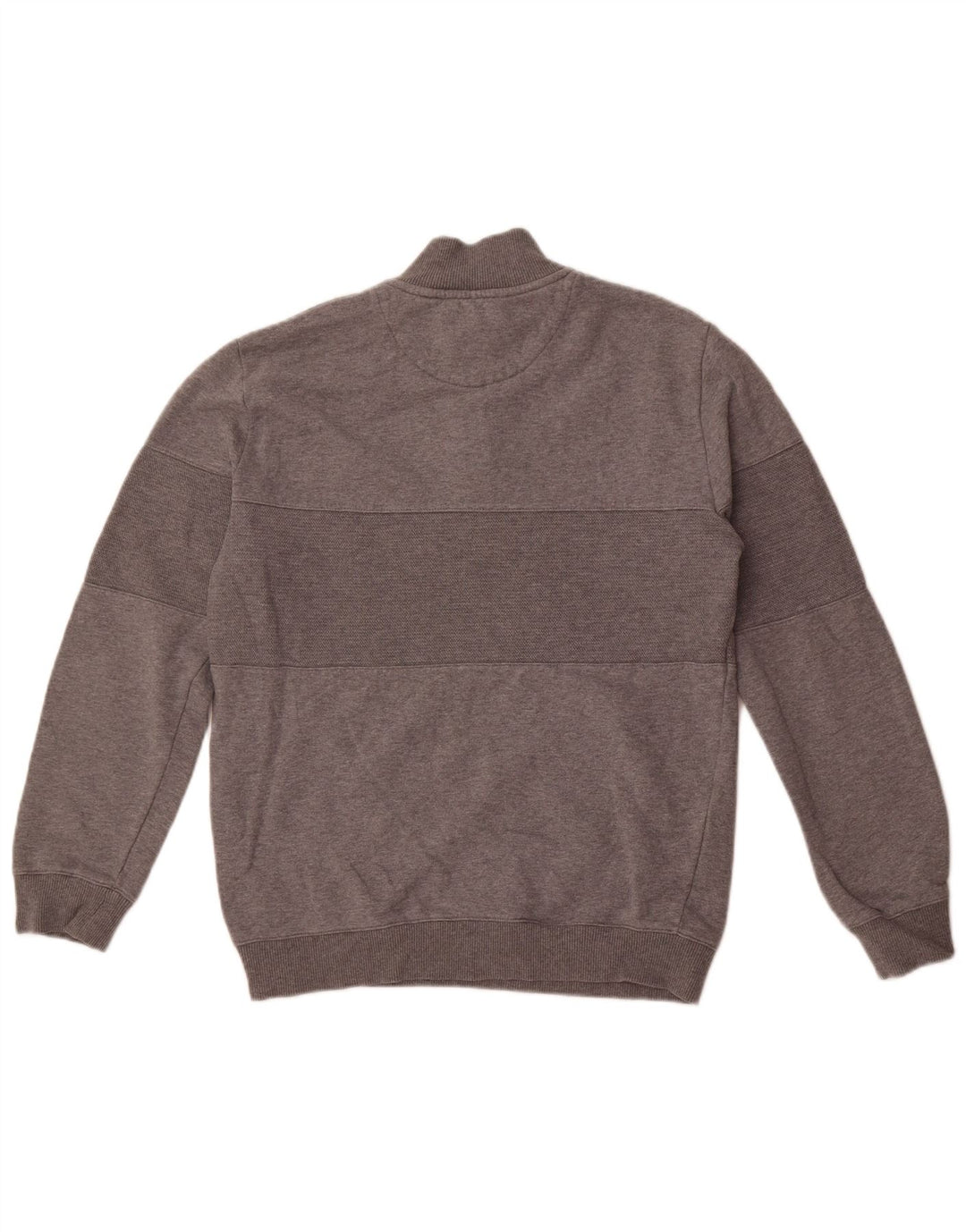 Hanorac Lyle & Scott pentru bărbați, cu fermoar, cu gât, din bumbac color bloc, gri mediu