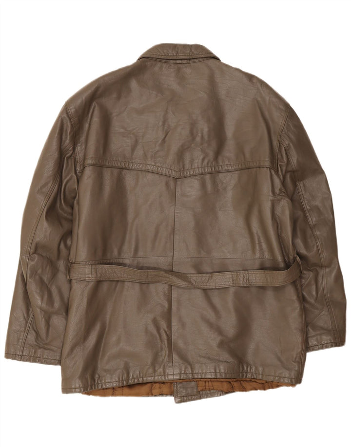 Geacă de piele vintage pentru bărbați IT 54 2XL maro