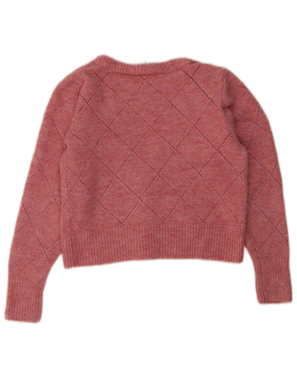 Topshop Pulover Crop Cardigan pentru Damă UK 10 Small Pink Acrilic