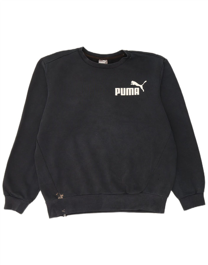 Pulover grafic pentru bărbați Puma, bumbac mediu negru