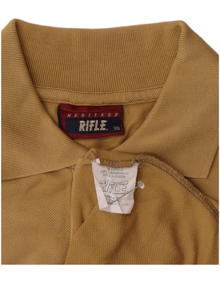RIFLE Tricou polo Heritage pentru bărbați 2XL, bumbac bej