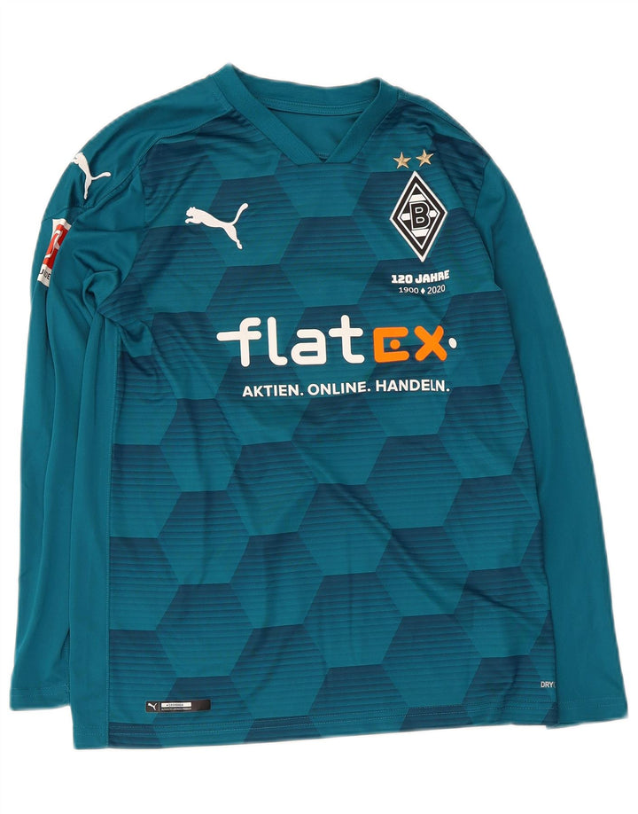 Puma Boys BVB Dortmund Top grafic cu mânecă lungă 13-14 ani albastru geometric