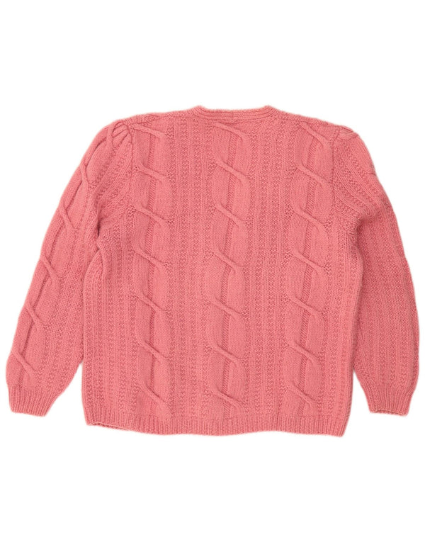 Pulover cardigan vintage pentru femei UK 18 XL roz