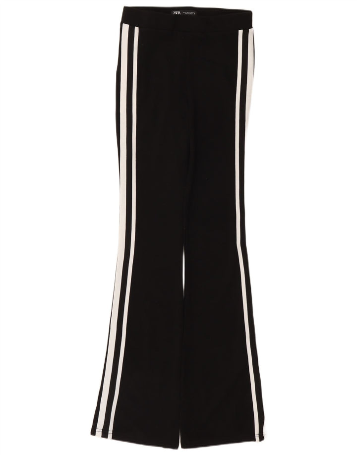 Pantaloni de trening Zara pentru femei Flare Poliamidă neagră medie